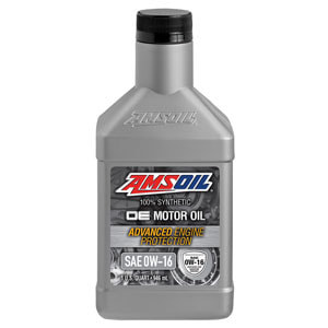 OE 0W-16 Synthetic Motor Oil
Product code : OESQT-EA

    
    4.8 star ratingRead 35 reviews
Fights sludge and deposits with 100% synthetic formulation.
47% more wear protection1 than required by the GM dexos1 Gen 2 specification.
100% protection against LSPI2 in the engine test required by the GM dexos1 Gen 2 specification.
1Based on independent testing of OE 0W-20 in the Peugeot TU3M Wear Test as required by the dexos1 Gen 2 specification.
2Based on zero LSPI events in five consecutive tests of AMSOIL OE 5W-30 Motor Oil in the LSPI engine test required by the GM dexos1 Gen 2 specification.