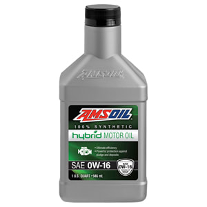 AMSOIL 0W-16 100% Synthetic Hybrid Motor Oil
Product code : HE016QT-EA

Specially Formulated For Hybrid Engines
Superior Sludge & Deposit Control
Maximizes Fuel Efficiency
Enhanced Corrosion Protection
Trusted by professional engine builders
Guaranteed Protection For 15,000 Miles/1-Year1
API Licensed
1Normal Service – Up to 15,000 miles or one year, whichever comes first, in personal vehicles not operating under severe service.